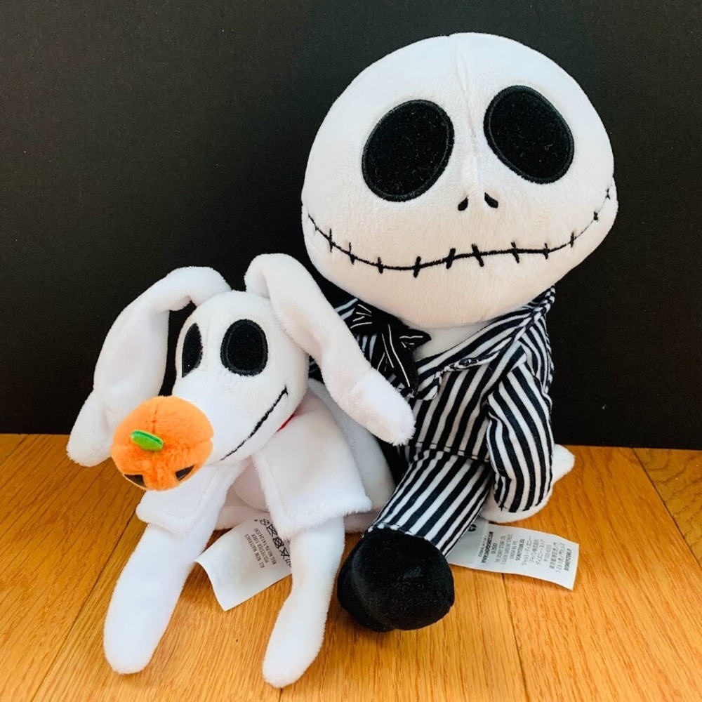 Disney World Jack Skellington & Zero Nightmare Before Christmas Hugging Plush